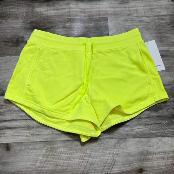 Lululemon Athletic Inner Glow HR Short 3” Neon Highlight Yellow NWT Size 12 - Picture 1 of 7